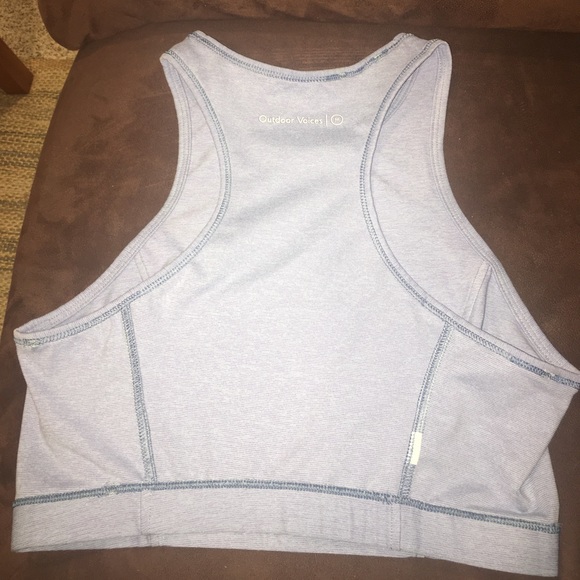 Outdoor Voices Athena High Neck Crop Top Sports Bra Lilac Medium. - Picture 13 of 13